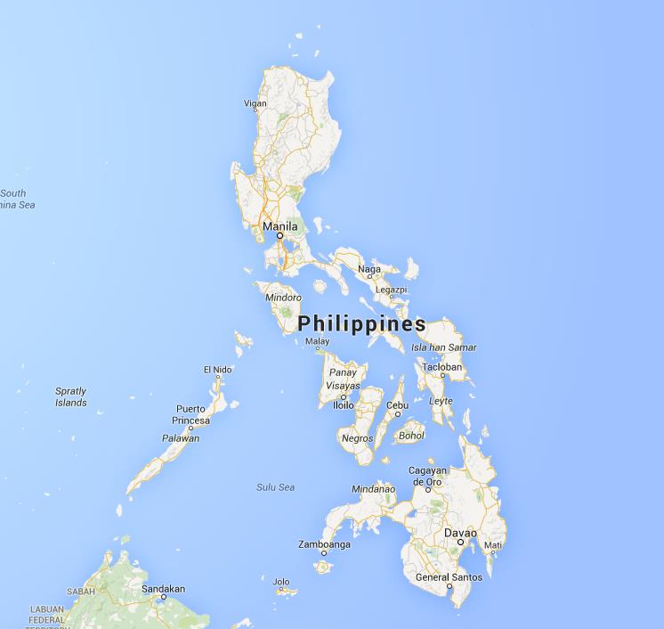 Google map of the Philippines