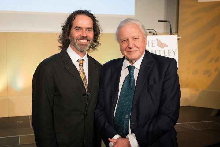 Arnaud Desbiez meeting David Attenborough at Whitley Awards 2015