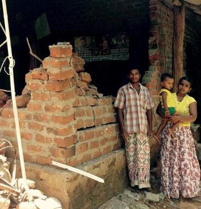 Houses destroyed by elephants in Sri Lanka