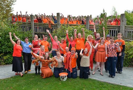 Chester Zoo staff Go Orange for Orangutans (2014)