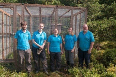 The Chester Zoo team outside the finished pen. Photo credit: Henry Schofield