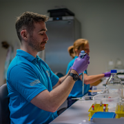 An image showing a scientist in a lab at Chester Zoo
