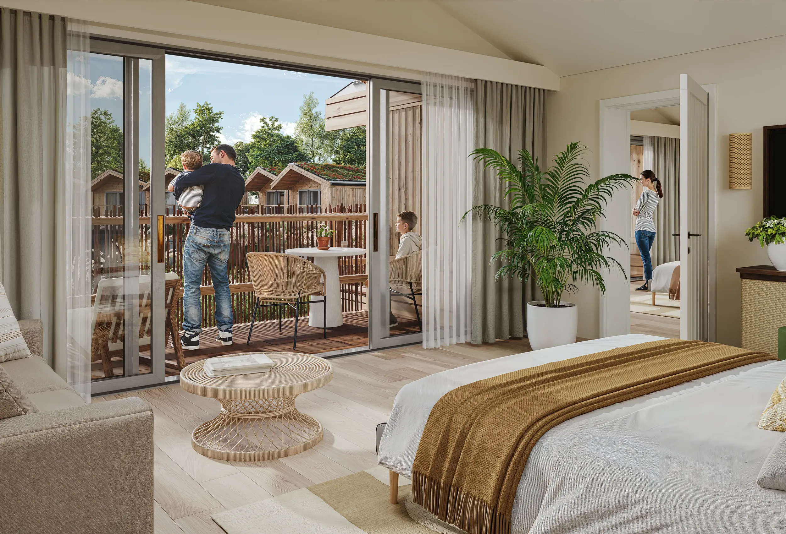 View Of Lakeside Lodge Interior Family Landscape