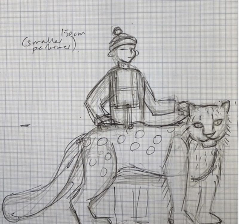 Snow Leopard Puppet Sketch